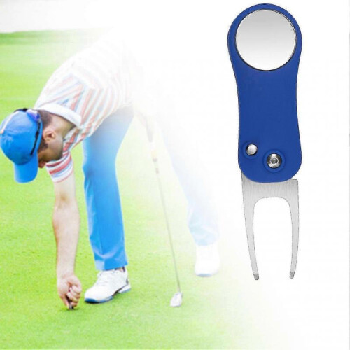 Putting Green Fork Foldable Mark Position Stainless Steel Portable Divot Tool for OutdoorBlue 1