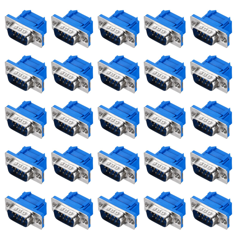 Men's D-Sub Connector Db9 Idc Crimp Connector Socket 9-Pin 2-Row Serial Port Terminal Breakout For Mechanical Equipt Cnc Computers Pack Of 25