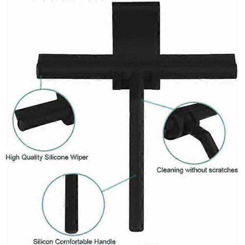 Black silicone shower squeegee, glass shower wiper 2