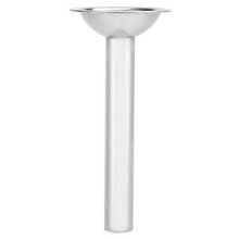Stainless steel sausage stuffer, filling tube, manual meat grinder accessory, 24mm diameter.
