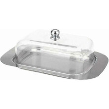 1 pc cheese storage holder multifunctional stainless steel butter tableware store fresh butter with lid -