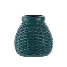 Plastic vase, dry and wet flower arrangement pot, flower decoration, imitation rattan vase 5.7*7.6*10cm (blue).