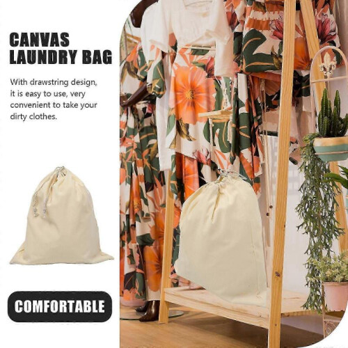 Drawstring Laundry Bag Large Laundry Bag Canvas Dirty Clothes Bag Hotel Organizer 1