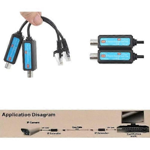 1 Pair Passive Extender Ethernet Over Coax 1-CH, IP Network - Ethernet Over Coax Converter Network Extender 1