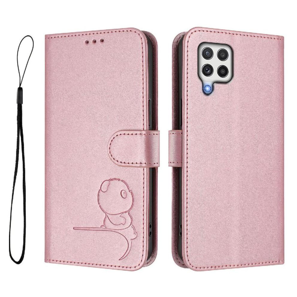 (Pink) Phone Case For Samsung Galaxy A22 4G Rfid Blocking Magnetic Pu Leather Flip Folio Card Slots Holder Kickstand Pink 764549992478