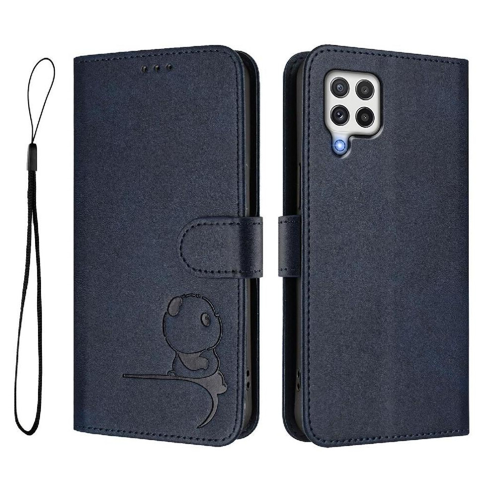 (Blue) Phone Case For Samsung Galaxy A22 4G Rfid Blocking Magnetic Pu Leather Flip Folio Card Slots Holder Kickstand Blue 764549992508