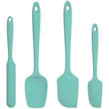 Silicone Spatula Set of 4: 315 Heat-Resistant Flexible BPA-Free Non-Stick Bowl Scraper, Seamless Rubber Kitchen Utensils for Baking Cooking(green)