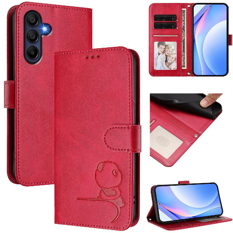 (Rose ) Phone Case For Samsung Galaxy A26 5G Rfid Blocking Magnetic Flip Folio Card Slots Holder Kickstand Pu Leather Red 764549993055