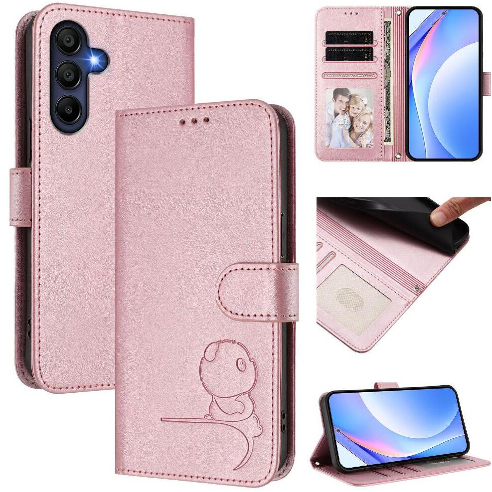 (Pink) Phone Case For Samsung Galaxy A16 4G/5G Flip Folio Pu Leather Rfid Blocking Card Slots Holder Kickstand Magnetic Pink 764549993130