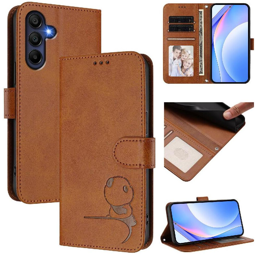 (Brown) Phone Case For Samsung Galaxy A16 4G/5G Flip Folio Pu Leather Rfid Blocking Card Slots Holder Kickstand Magnetic Brown 764549993185