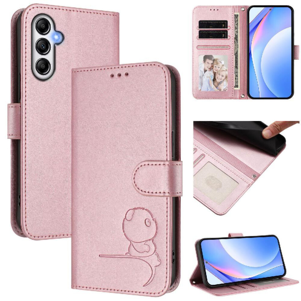 Photos - Case  Phone  for Samsung Galaxy A14 4g/5g Card Slots Holder Kickstand Magnetic Pu Leather Rfid Blocking Flip Folio(Pink)