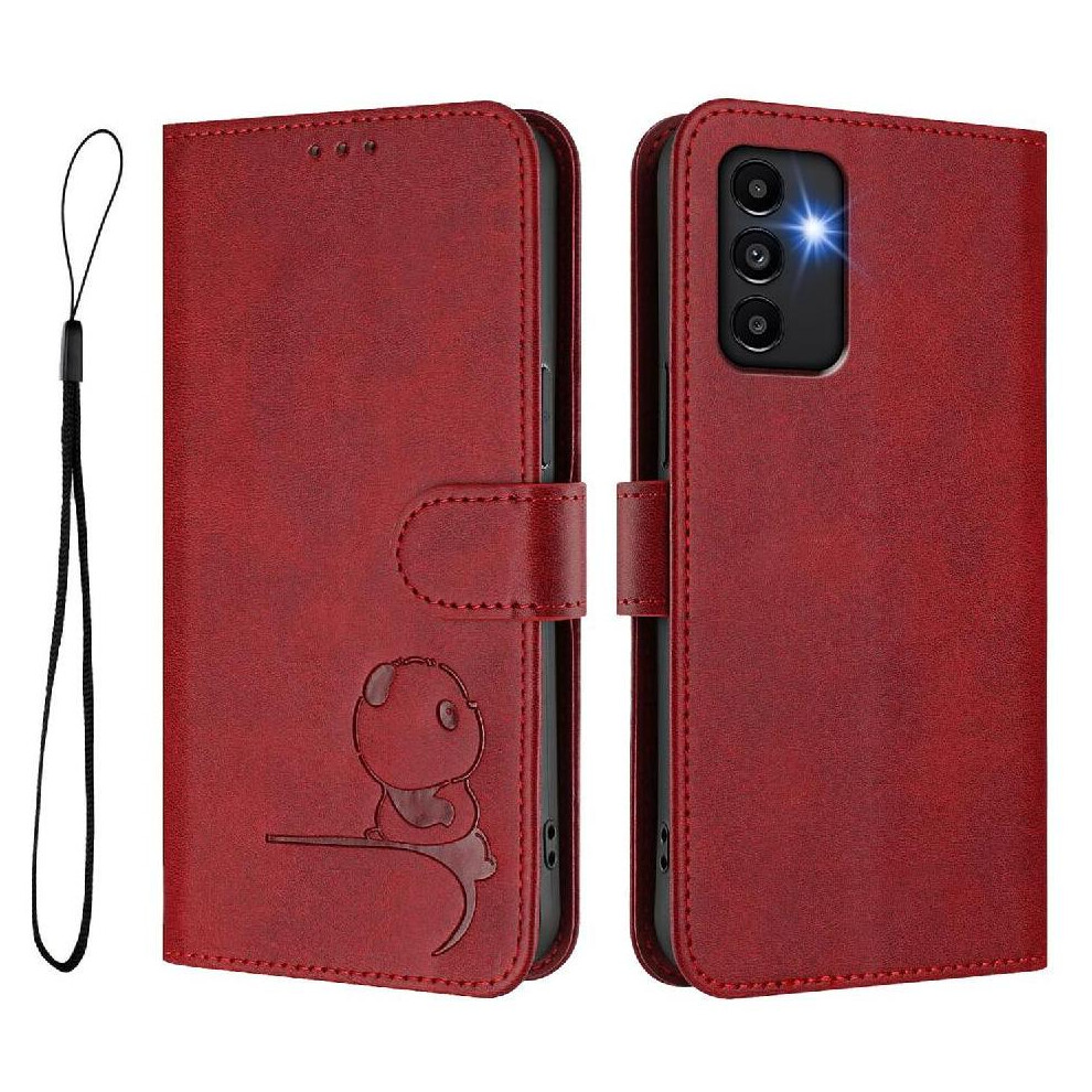 (Red) Phone Case For Samsung Galaxy A04 4G Rfid Blocking Flip Folio Card Slots Holder Kickstand Pu Leather Magnetic Red 764549993390
