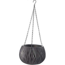 Hanging planter, indoor outdoor balcony patio hanging basket, home decor - black