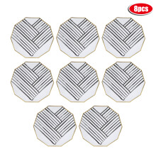 8Pcs 18cm Afternoon Tea Cake Paper Plate Wedding Party BBQ Disposable Tableware