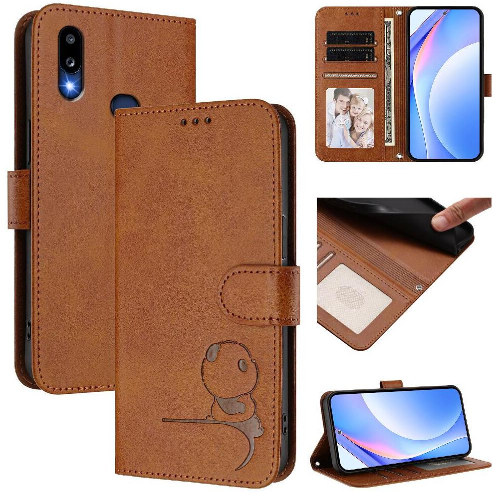 (Brown) Phone Case For Samsung Galaxy M01s Magnetic Pu Leather Card Slots Holder Kickstand Rfid Blocking Flip Folio Brown 764549993840