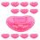 12 pcs Heart Shape Reusable Inflatable Drink Holder Summer Pool Float Drink Cup Holder 12