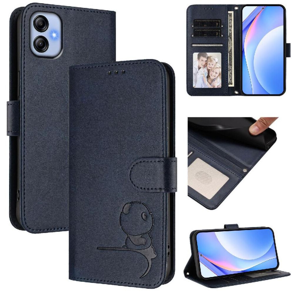 (Blue) Phone Case For Samsung Galaxy A04e Magnetic Card Slots Holder Kickstand Rfid Blocking Pu Leather Flip Folio Blue 764549994847