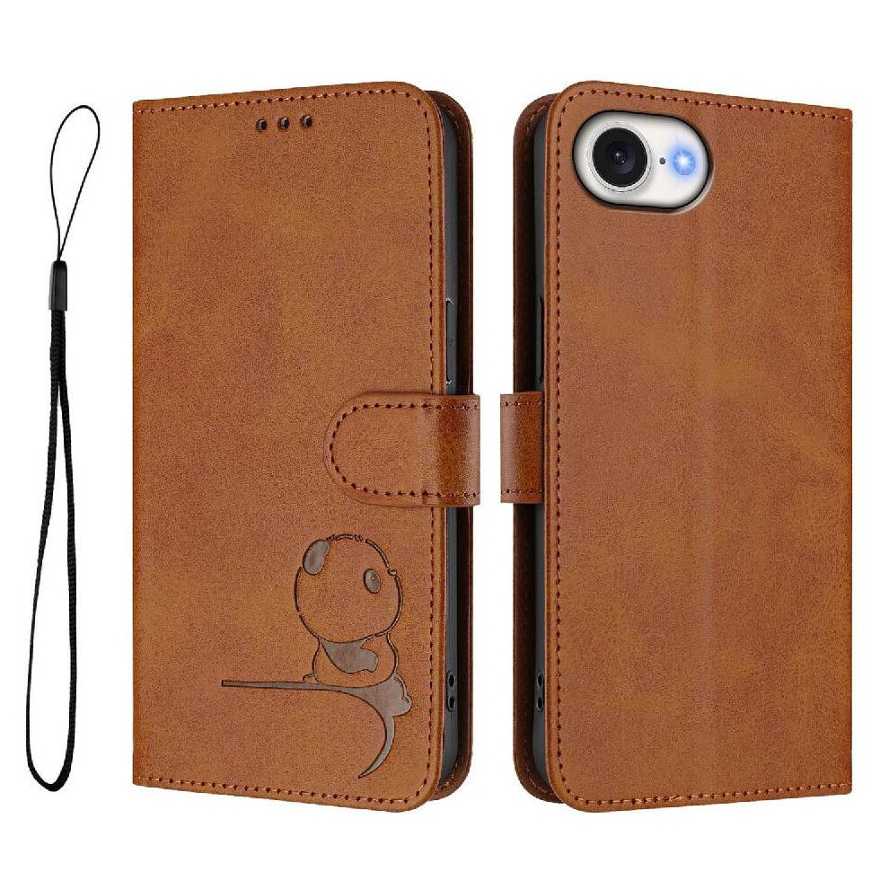 (Brown) Phone Case For Iphone 16E Pu Leather Card Slots Holder Kickstand Magnetic Rfid Blocking Flip Folio Brown 764549995165