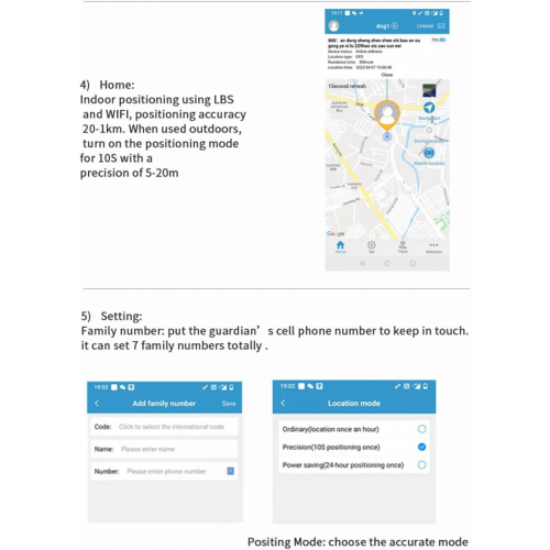 (Blue)Smart Gps Cat And Dog Collar Tracker 2