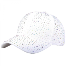 Girl Rhinestone Decal Baseball Caps Eye Catching Travel Gathering Visors Hat Teens Sports Hat for Fishing Hiking Sun Hat White