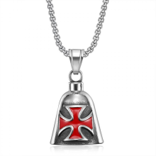 Titanium steel casting polished retro punk red and black glue cross motorcycle