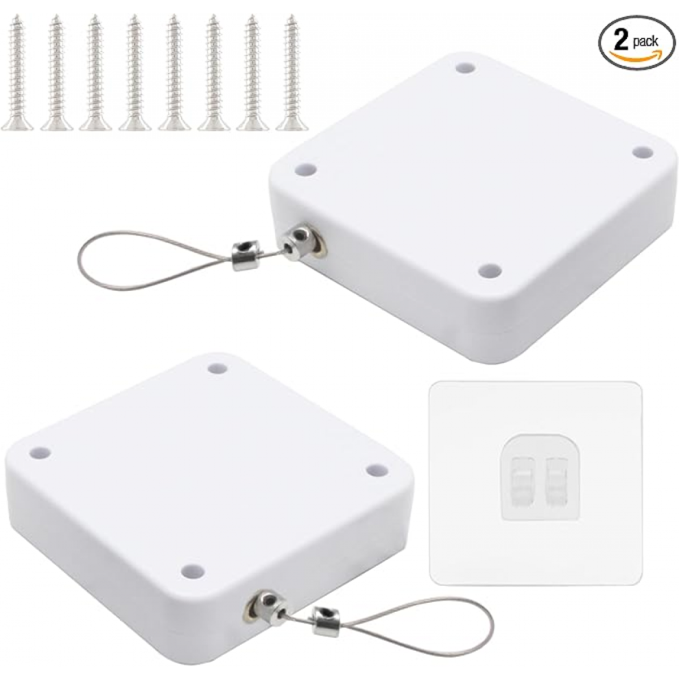 2Pcs Automatic Punch Free Sensor Door Closer With Steel Drawstring Sliding Screen Auto Doo 6921102486537