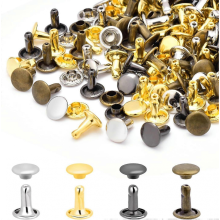400Sets Assorted 8mm Double Cap Rivet, Leather Rivets Kit Tubular Metal Studs for Fabric B
