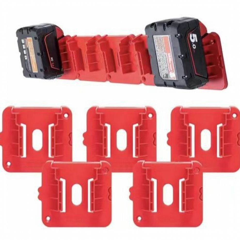 10 Pack Battery Holder Compatible With Milwaukee For M18 18V Battery Wall Mount Batteries Storage For Work Van Shelf Toolbox Red 6921102489316