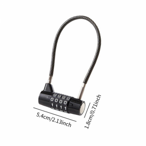 (17.5cm Cable)Cable Lock Sturdy 4 Digit Combination Padlock compatible Tool Box Shed Hasp Storage 17.5cm Cable 1