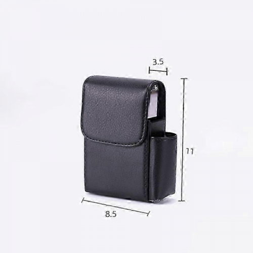 Cigarette Case With Pu Leather, Flip Lighter Bag, Business Card Caseblack 1