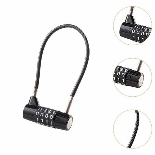 (17.5cm Cable)Cable Lock Sturdy 4 Digit Combination Padlock compatible Tool Box Shed Hasp Storage 17.5cm Cable 2