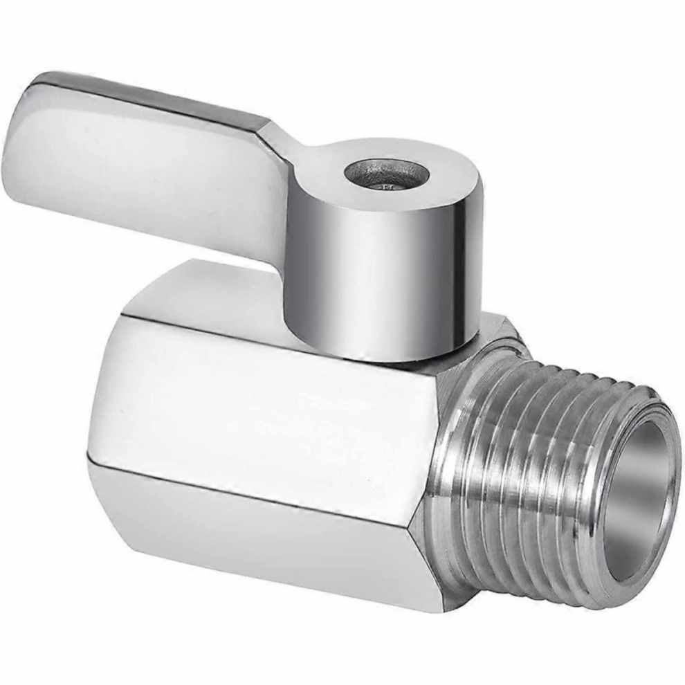 Shower Head Shut Off Valve, 304 Stainless Steel Mini Ball Valve Npt Thread(1/2Inch Male X 1/2Inch Fe 6921102490909