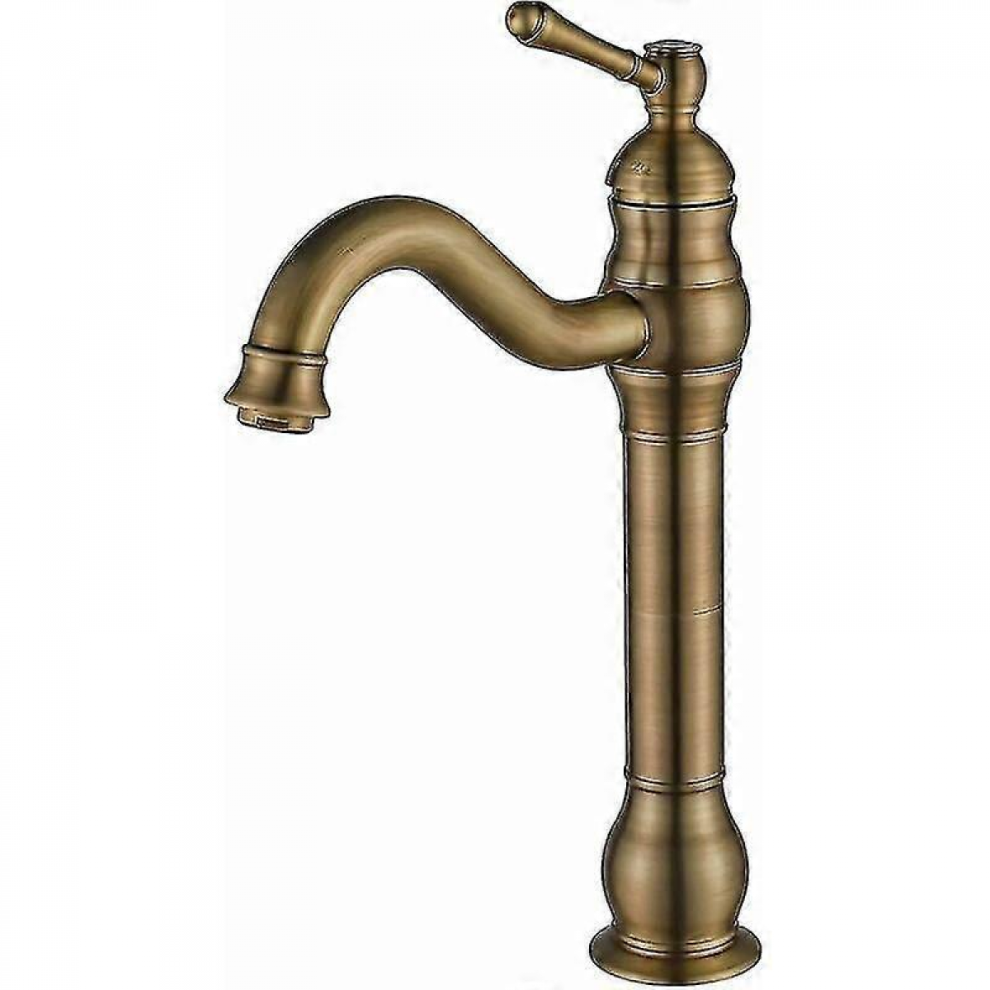 Antique Brass Bathroom Faucet, Tall 360 Rotatable Basin Faucet, Retro Basin Faucet, Single Lever Mixer Tap, Bathroom Faucet, Tall Spout For Bathroom 6921102491968