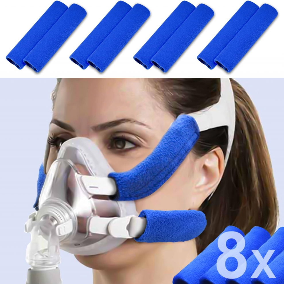 8-Pack Universal CPAP Headgear Strap Covers - Soft Fleece, Red Mark Prevention, Reusable & Skin-Friendly