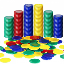 400 Pieces Plastic Poker Chips Game Chips 4 Colors Counter Card Compatible with Game Playing Counting Bingo Gam
