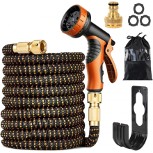 Pocket Hose Copper Bullet Expandable Garden Hose Pattern Thumb Spray 25 FT Patented Lead-Free Ultra-Lightweight Solid Copper