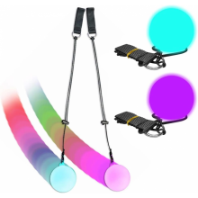 Led Poi Balls, Soft Glow Poi Balls, Rainbow Fade & High Strobe Spinning Swirling Light Rave Toy Poi Ball