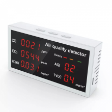High Accuracy Air Quality Monitor Co Co2 Hcho Tvoc Detector Gas Detector Led