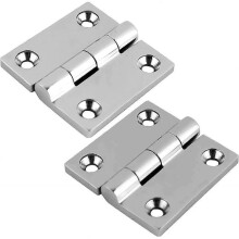 Stainless Steel Door Hinge Mirror Polished Cabinet Hinges for Marine Boat 50mm*50mm 2pcs