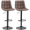 Homcom HOMCOM Bar Stools Set of 2 Adjustable Counter Barstools W/ Footrest Brown 9