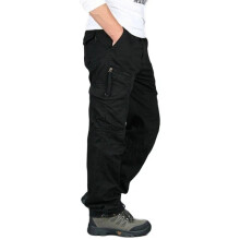 (black, UK L=Tag XL) Men's Cargo Pants Tactical Pants Multi-pocket Long Pants Leisure Work Pants