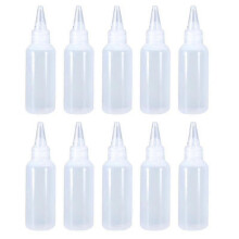 10pcs Plastic Squeeze Bottle Small Squirt Jet Sauce Condiment Ketchup Mayo Oil Kits 30ml