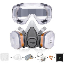 G-500 Reusable dust and gas mask with filters and safety glasses for painting
