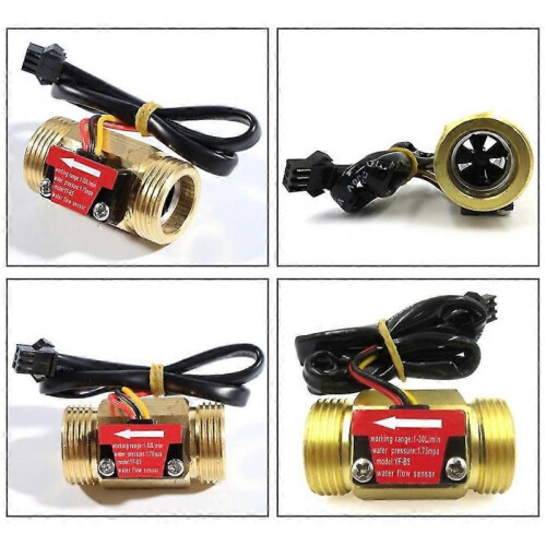 G3/4" Male Thread Brass Water Flow Sensor Hall Effect Sensor Switch- Flow Meter 1