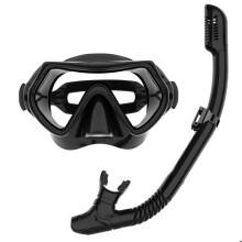 Diving mask, snorkel set for adults with anti-fog panoramic view and anti-leak snorkel tube for diving with compressed air and
