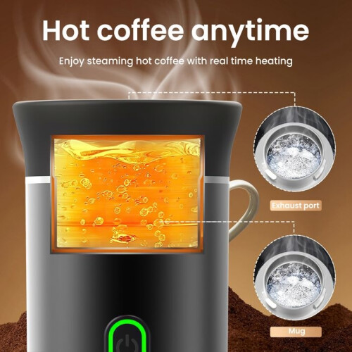 Portable coffee maker, 12V espresso machine, electric heating, USB charging function, for car and camping 2