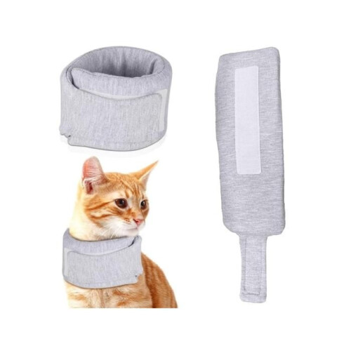 Cat collar, dog collar, adjustable collar, soft collar, neck circumference 26-33 cm, L, gray