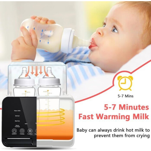 9-in-1 baby bottle warmer, fast bottle warmer, smart temperature control and automatic switch-off, with night light 2