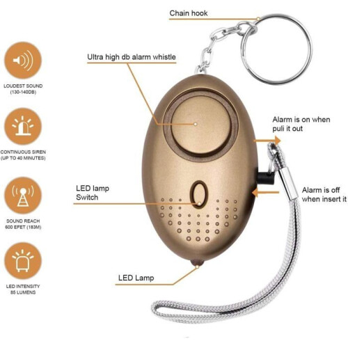 Personal Security Alarm Kit, 145dB Personal Security Alarm Keychain, with LED Light 1
