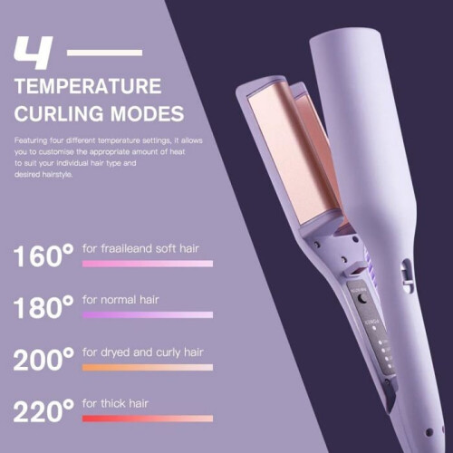 Curling iron, large curls, 32 mm, French wave, 32 mm, beach waves, 160 C 2